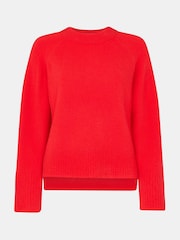 Whistles Red Wool Mix Side Split Knit Jumper - Image 5 of 5