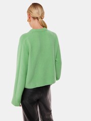 Whistles Green Alana Wool Mix Crew Neck Jumper - Image 2 of 5