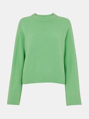 Whistles Green Alana Wool Mix Crew Neck Jumper - Image 5 of 5