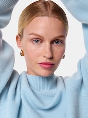 Whistles Blue Wool Funnel Neck Knit Jumper - Image 2 of 5