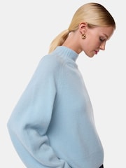 Whistles Blue Wool Funnel Neck Knit Jumper - Image 3 of 5