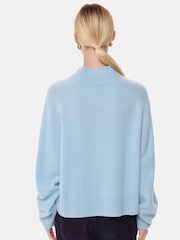Whistles Blue Wool Funnel Neck Knit Jumper - Image 4 of 5