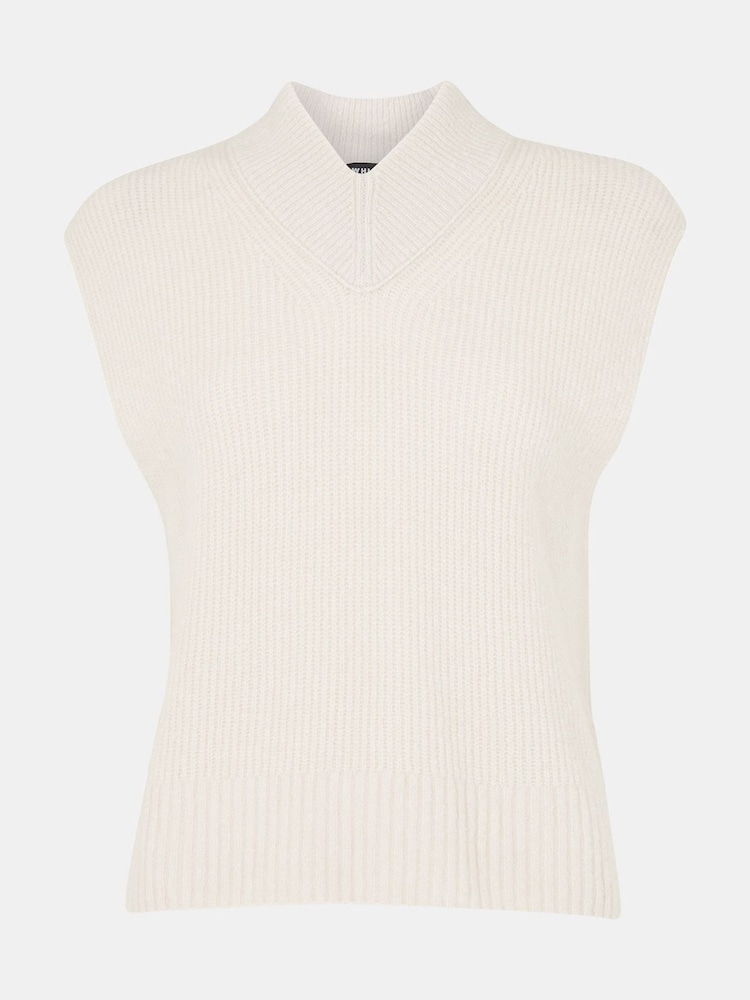 Whistles White High V-Neck Wool Mix Tank - Image 5 of 5 Whistles White High V-Neck Wool Mix Tank - Image 5 of 5