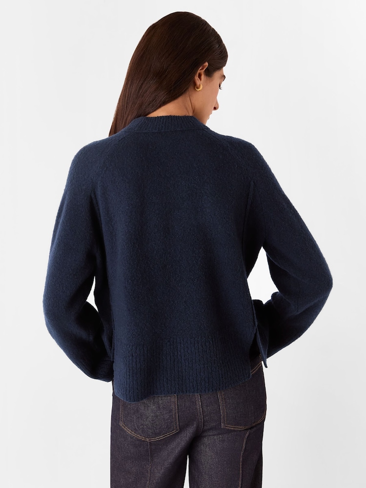 Whistles Blue Wool Mix Side Split Knit Jumper - Image 2 of 5 Whistles Blue Wool Mix Side Split Knit Jumper - Image 2 of 5