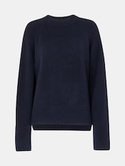 Whistles Blue Wool Mix Side Split Knit Jumper - Image 5 of 5