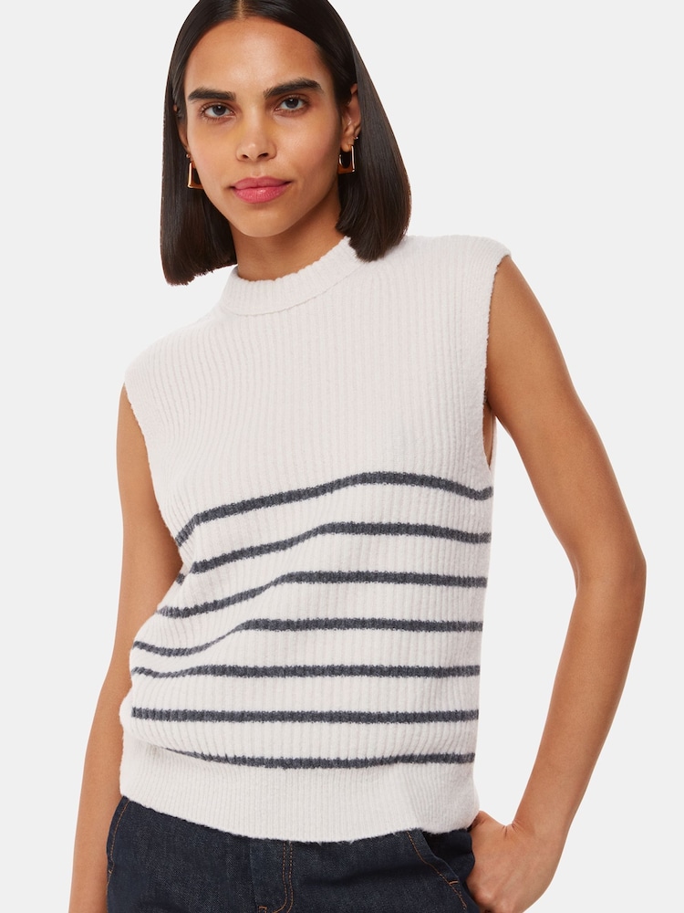 Whistles White Stripe Textured Tank - Image 1 of 5