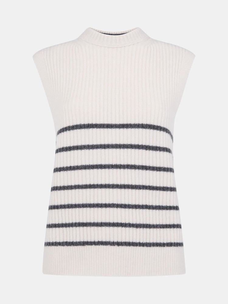 Whistles White Stripe Textured Tank - Image 5 of 5