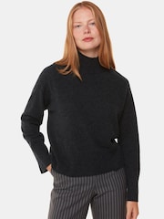 Whistles Grey Cashmere Funnel Neck Jumper - Image 1 of 5