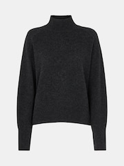 Whistles Grey Cashmere Funnel Neck Jumper - Image 5 of 5