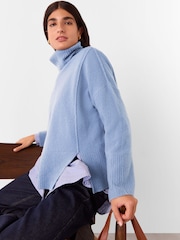 Whistles Blue Wool Mix Roll Neck Knit Jumper - Image 4 of 5