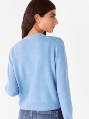 Whistles Blue Button Front V-Neck Cardigan - Slika 2 iz 5