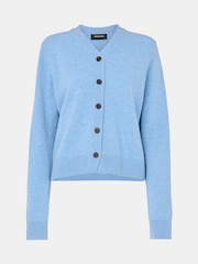 Whistles Blue Button Front V-Neck Cardigan - Slika 5 iz 5