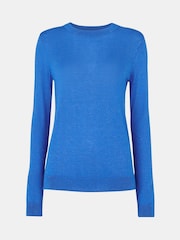 Whistles Blue Annie Sparkle Crew Neck Jumper - Image 4 of 4