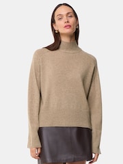 Whistles Brown Cashmere Funnel Neck Jumper - Image 1 of 5