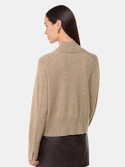 Whistles Brown Cashmere Funnel Neck Jumper - Image 2 of 5
