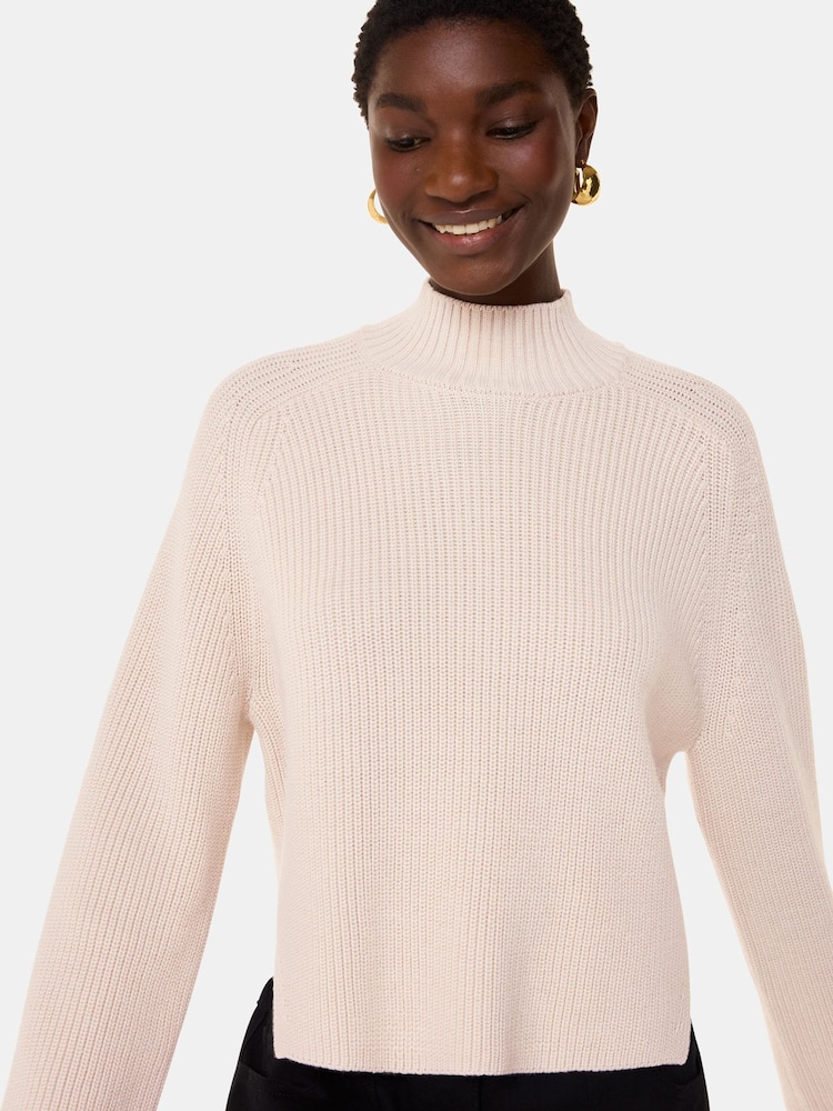 Whistles White Wool Mix Side Detail Knit Jumper - Image 1 of 5 Whistles White Wool Mix Side Detail Knit Jumper - Image 1 of 5