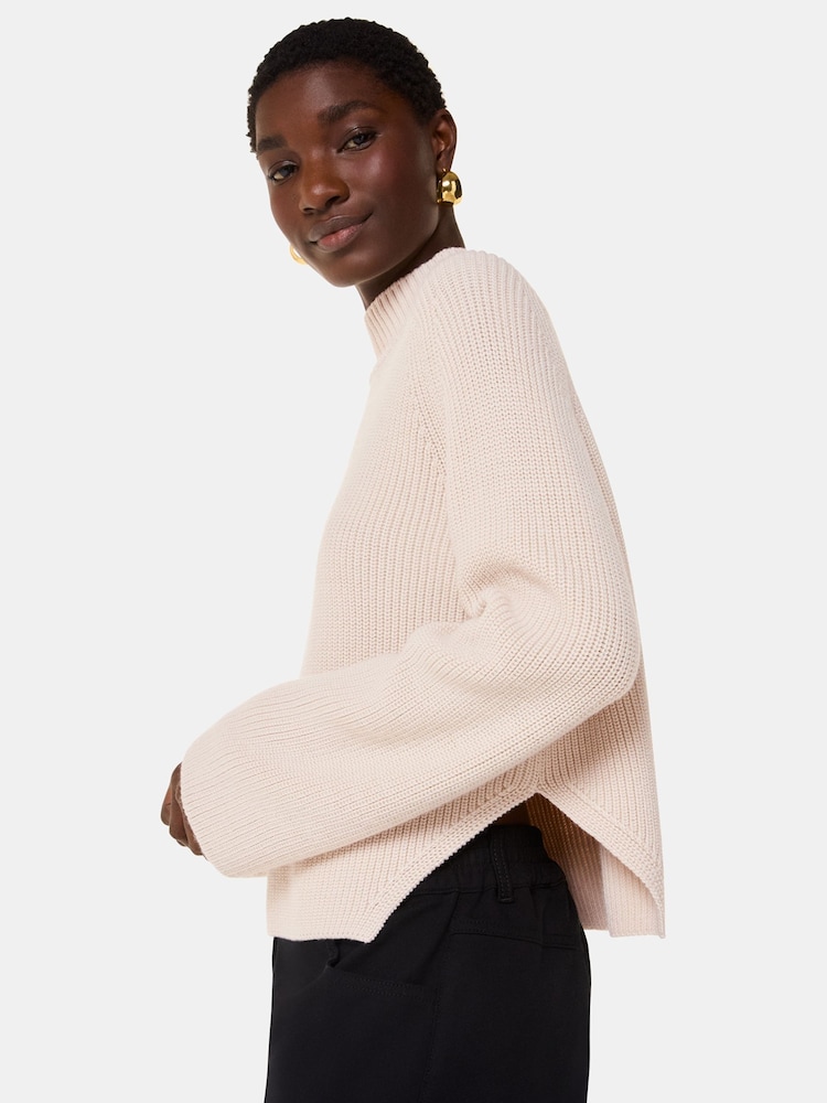 Pulover din tricot cu detaliu lateral Whistles Wool Mix - Image 3 of 5