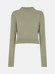 Whistles Green Wool Cropped Sweater - Image 5 of 5