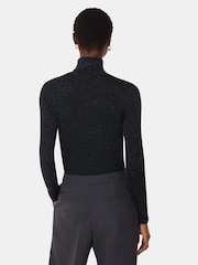 Whistles Black Annie Sparkle Roll Neck Jumper - Image 2 of 5