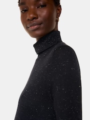 Whistles Black Annie Sparkle Roll Neck Jumper - Image 4 of 5