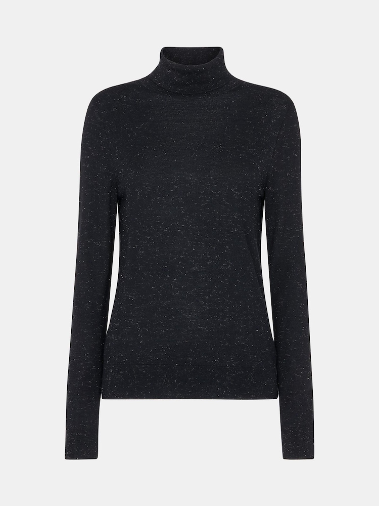 Whistles Black Annie Sparkle Roll Neck Jumper - Image 5 of 5