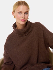 Whistles Brown Wool Roll Neck Knit Jumper - Image 5 of 6