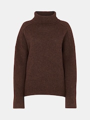 Whistles Brown Wool Roll Neck Knit Jumper - Image 6 of 6