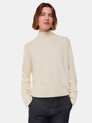 Whistles Cashmere Funnel Neck White Jumper - Image 1 of 5