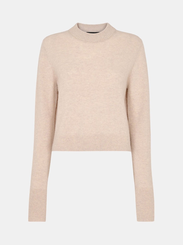 Whistles Cream Wool Cropped Sweater - Image 5 of 5