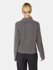 Whistles Grey V-Neck Wool Mix Knit Jumper - Image 3 of 6