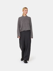 Whistles Grey V-Neck Wool Mix Knit Jumper - Image 5 of 6