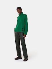 Whistles Green Wool Mix Roll Neck Knit Jumper - Image 1 of 5