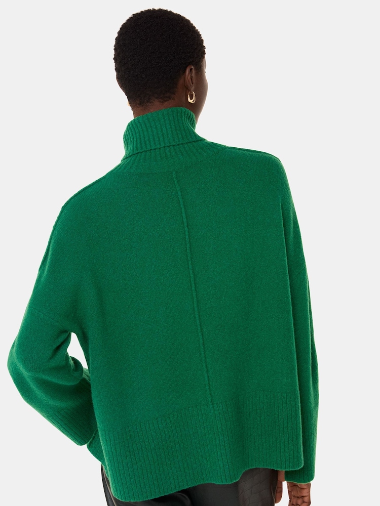 Whistles Green Wool Mix Roll Neck Knit Jumper - Image 2 of 5 Whistles Green Wool Mix Roll Neck Knit Jumper - Image 2 of 5