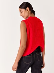 Whistles Red Cable Detail Knitted Tank - Image 2 of 4