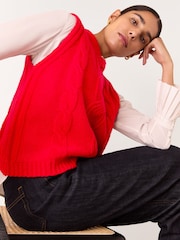 Whistles Red Cable Detail Knitted Tank - Image 3 of 4