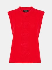 Whistles Red Cable Detail Knitted Tank - Image 4 of 4