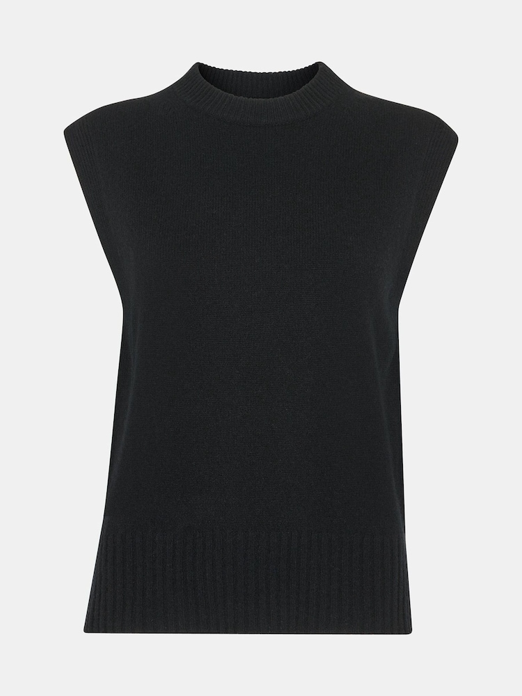 Whistles Wool Sleeveless Black Tank - Image 4 of 4