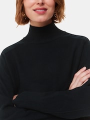 Whistles Cashmere Funnel Neck Black Jumper - Image 4 of 5