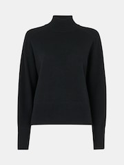 Whistles Cashmere Funnel Neck Black Jumper - Image 5 of 5