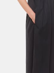 Whistles Black Ruffle Strap Poplin Midi 100% Cotton Black Dress - Image 3 of 5