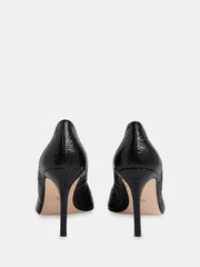 Whistles Black Corie Textured Heeled Pumps - Image 2 of 4
