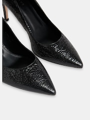 Whistles Black Corie Textured Heeled Pumps - Image 3 of 4
