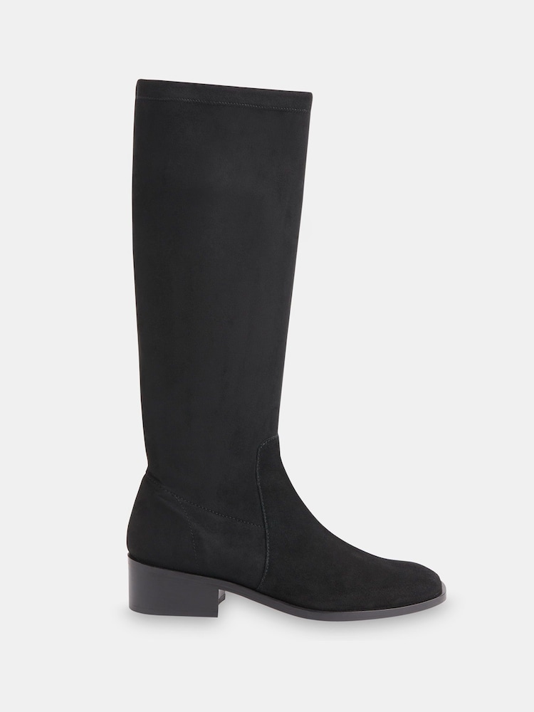 Whistles Black Lisi Stretch Knee High Boots - Image 1 of 4