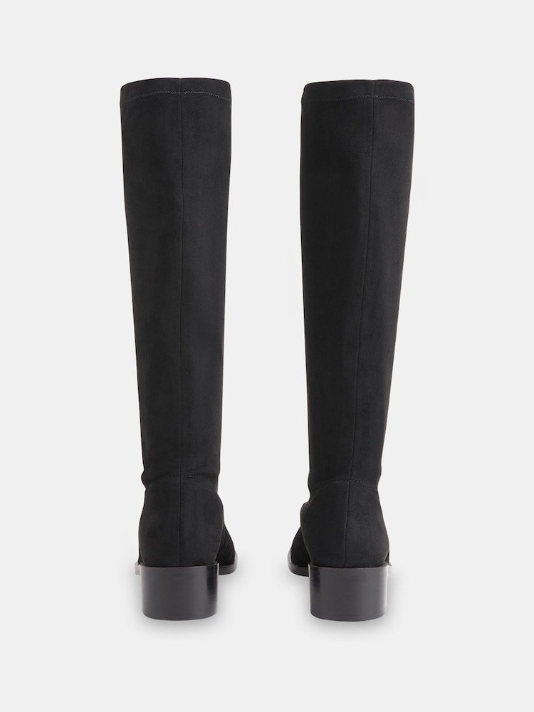 Whistles Black Lisi Stretch Knee High Boots - Image 2 of 4