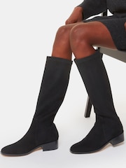 Whistles Black Lisi Stretch Knee High Boots - Image 4 of 4