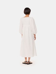 Whistles Gloria Linen Blend White Dress - Image 2 of 5