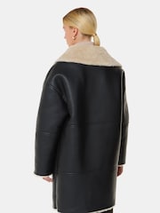Whistles Luella Faux Fur Black Coat - Image 2 of 5