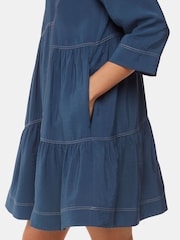 Whistles Phoebe blaues Trapezkleid mit Nahtdetail - Bild 3 von 5