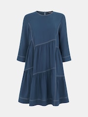 Whistles Phoebe blaues Trapezkleid mit Nahtdetail - Bild 5 von 5