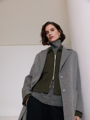 Whistles Grey Cassie Double Face Pocket Coat - Image 1 of 6
